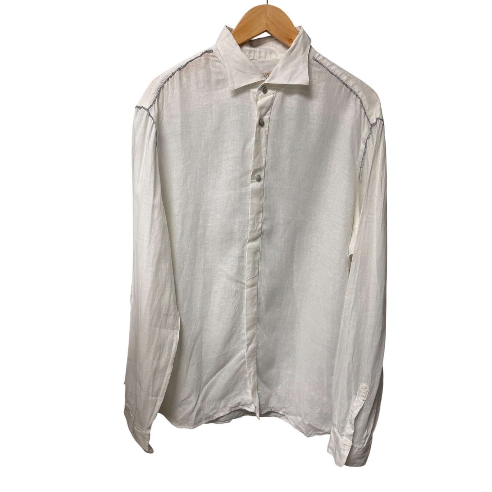 100% Capri Linen Button Down Mens Xxl+ White Italian Luxury Coastal Resort Shirt